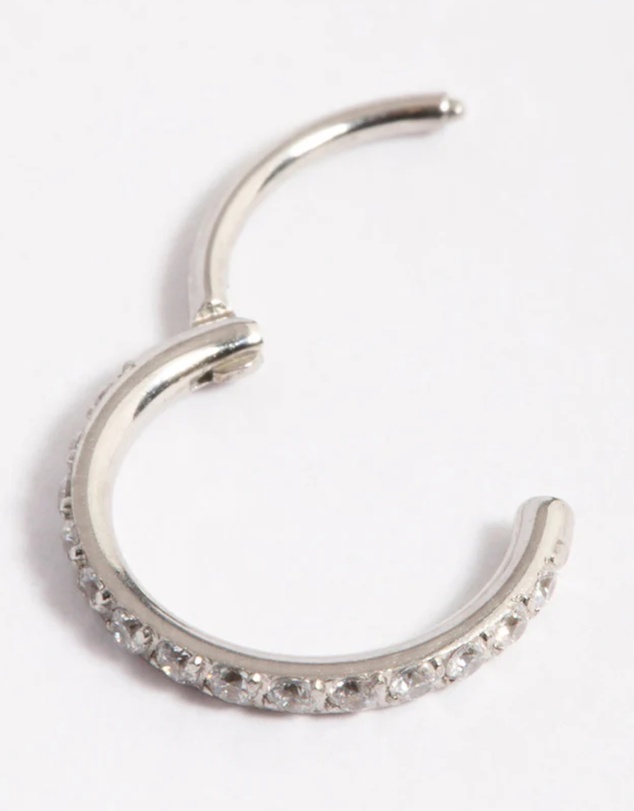 Lovisa - Surgical Steel Diamante Clicker Ring 8mm