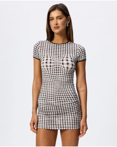Black & White Warped Plaid