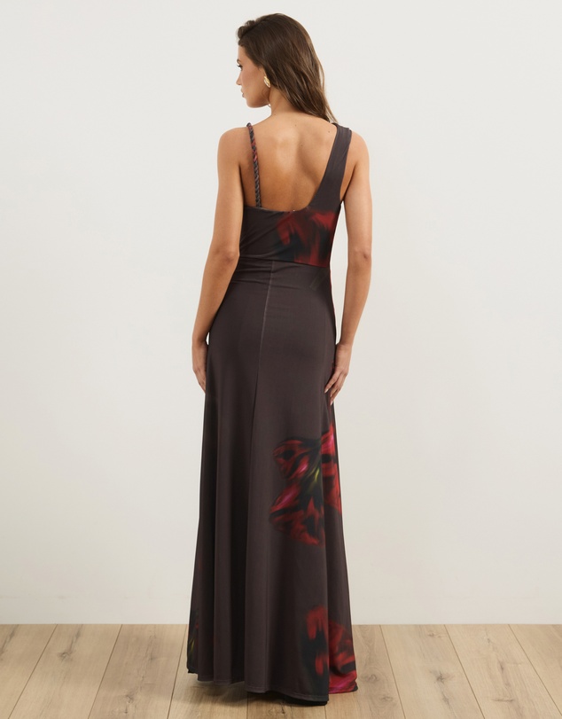 Atmos&Here - Jules Halter Neck Asymmetric Maxi Dress