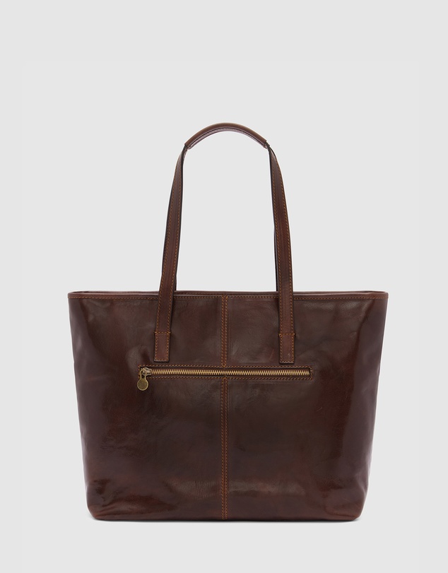 Florence - The Beatrice Brown Leather Tote Work Bag
