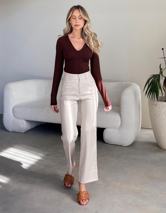 Dazie - True Calling Faux Leather High Waisted Pants