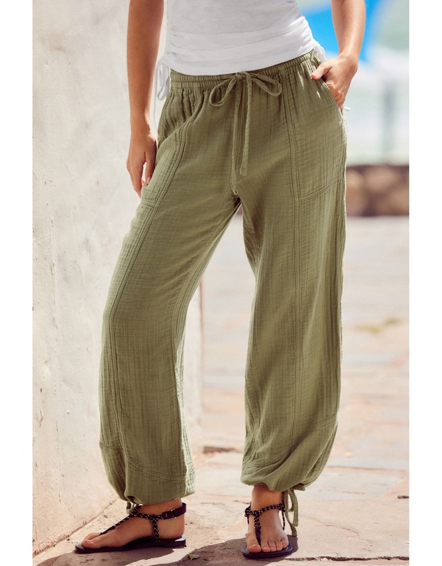 NEXT - 100% Cotton Double Cloth Pull-On Wide Leg Trousers