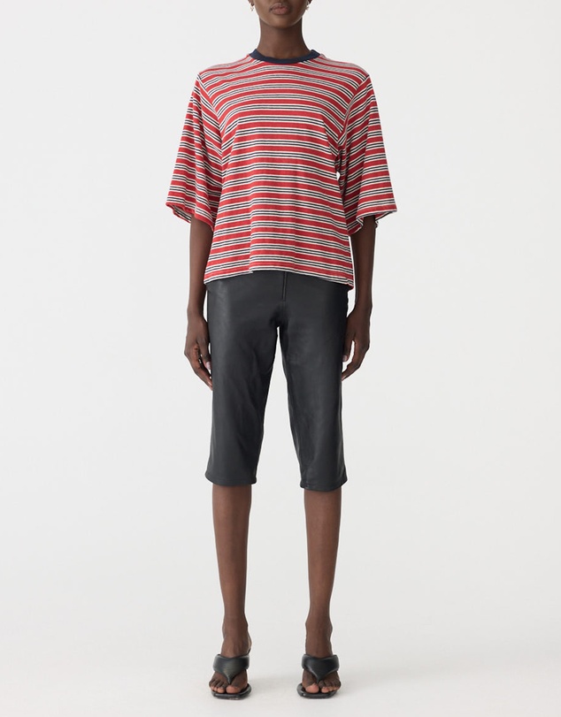 Bassike - Stripe Quarter Sleeve T-Shirt