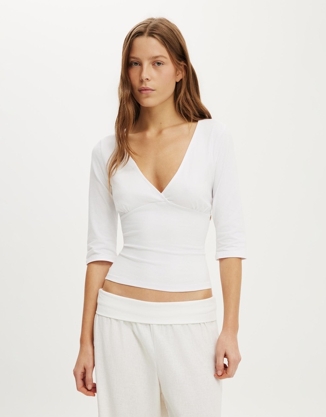 Cotton On - Maple V Neck 3/4 Sleeve