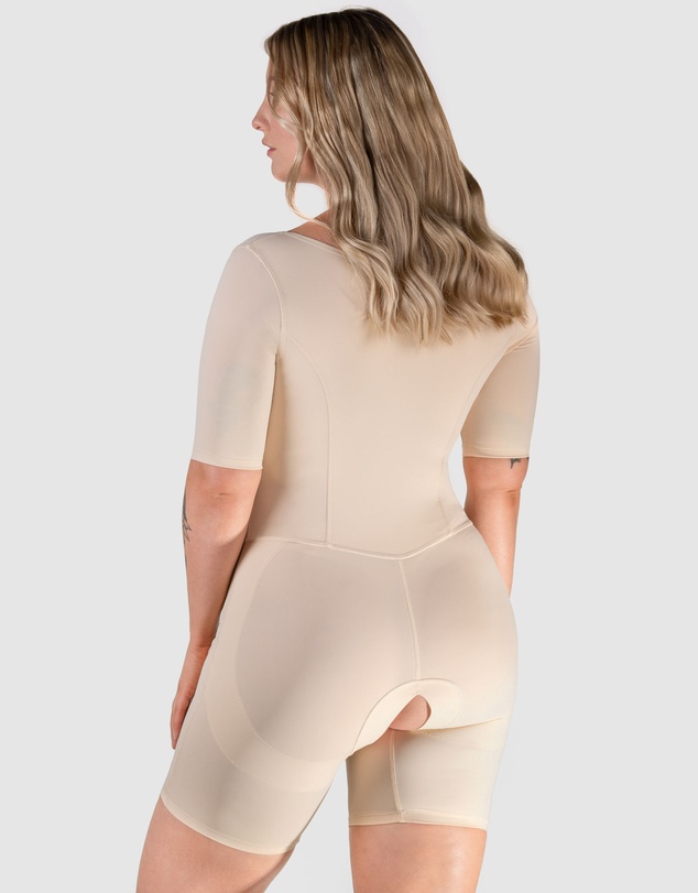 B Free Intimate Apparel - Open Bust Short Sleeve Shaping Bodysuit with Shorts