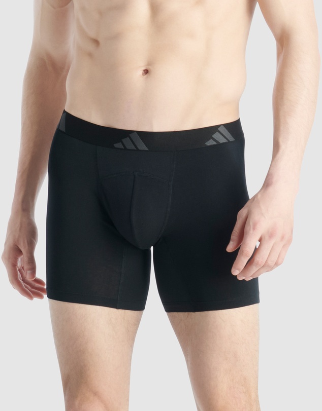 adidas Sportswear - 2 Pack Active Flex Cotton Ergonomic Boxer Brief Underwear