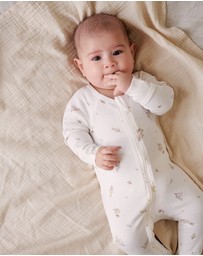 Purebaby - 4 Pack Zip Growsuit-Babies