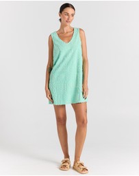 Poolside Paradiso - Mai Tai V Tunic Towelling Dress - Mint