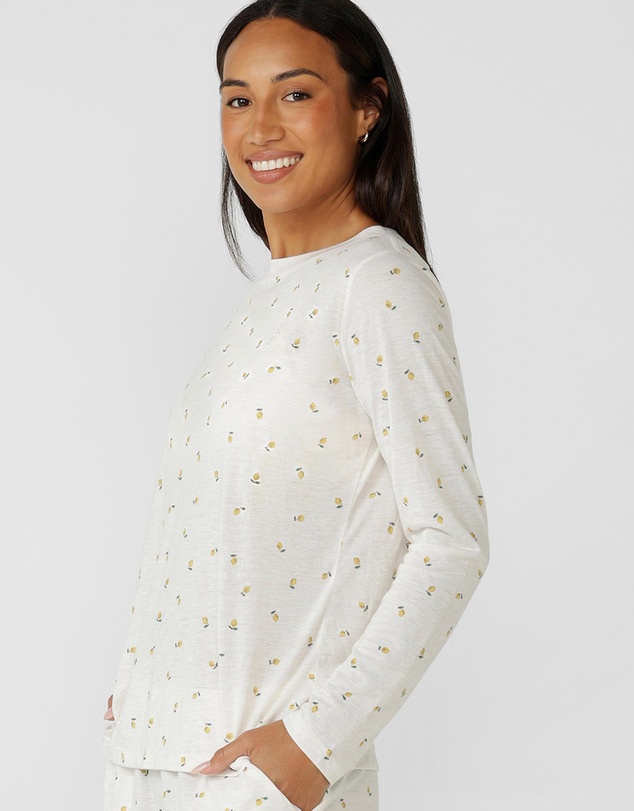 Lorna Jane - Sweet Citrus Long Sleeve Lounge T-Shirt