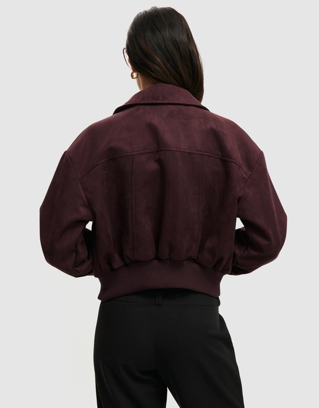 Cotton On - Sophia Faux Suede Utility Bomber Jacket