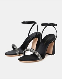 Loeffler Randall - Malia Curved Heel Simple Sandals With Ankle Wrap