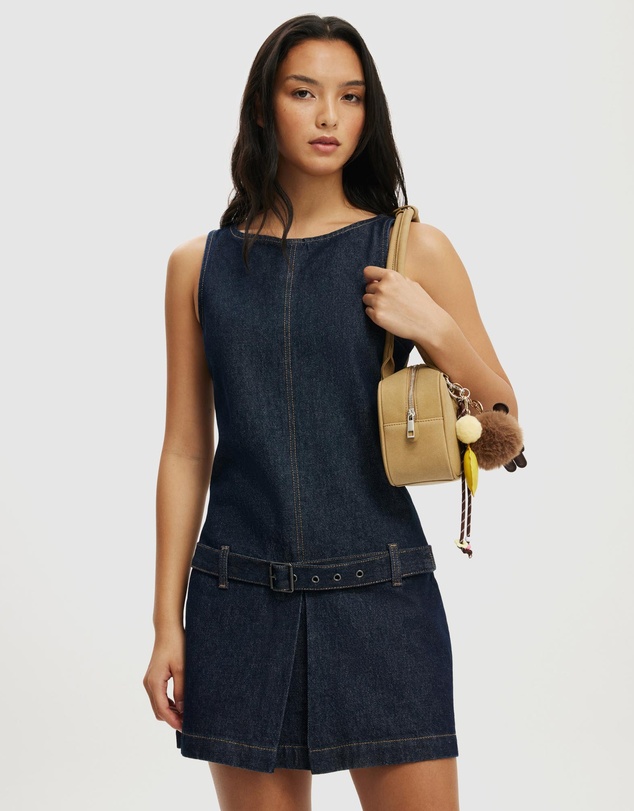 Cotton On - Luisa Belted Denim Mini Dress
