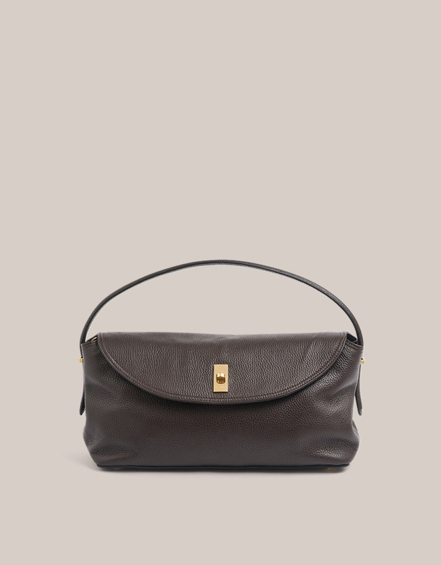 VESTIRSI - Sloane Large Dark Chocolate Leather Top Handle Crossbody