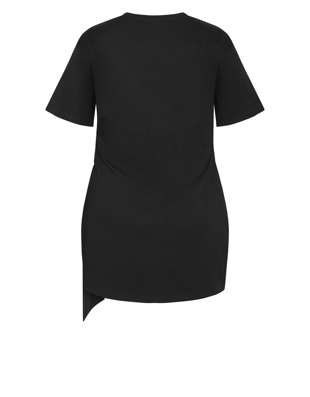 City Chic - Plus size Gina Waist Detail Mini Dress - black