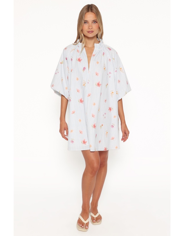 Petal & Pup - Doran Mini Dress - Blue Garden Stripe