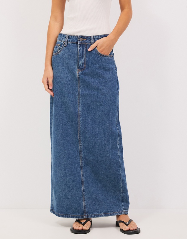 Calli - Cassandra Denim Maxi Skirt