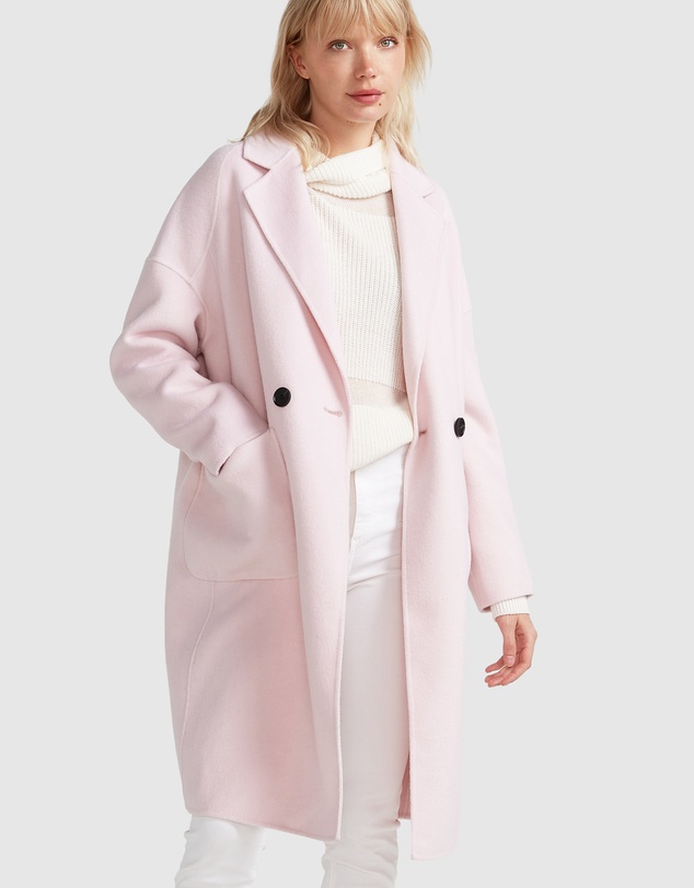 Belle & Bloom - Publisher Double-Breasted Wool Blend Coat