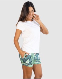 Sant And Abel - Women's Martinique® Green Banana Leaf Boxer Shorts