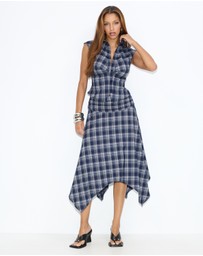 Dazie - Hamilton Hanky Hem Check Midi Skirt