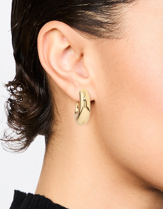 Lovisa - Gold Plated Brass Elongated Chunky Hoop Earrings
