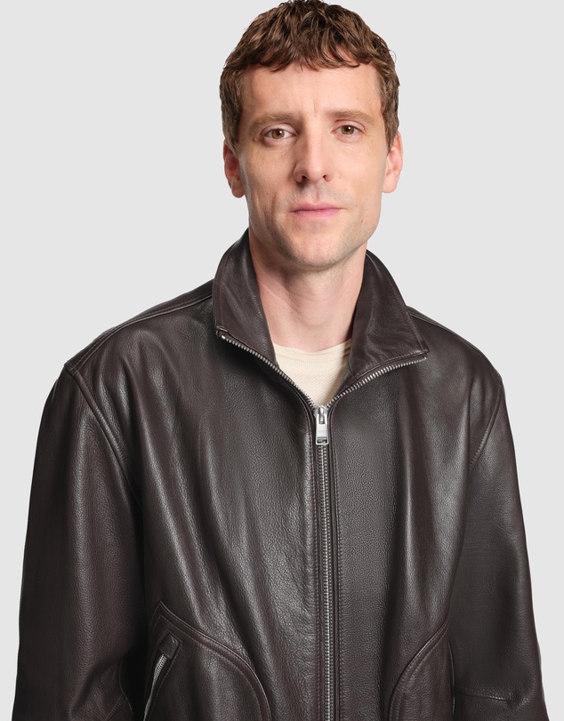 BOSS - Nappa-Leather Jacket With Two-Way Zip