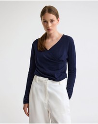 Oxford - Daria Wrap Front Knitted Top