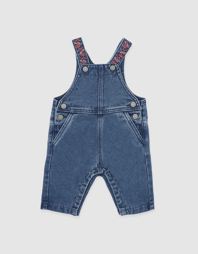Fox & Finch - Wild Garden Emb Denim Overalls