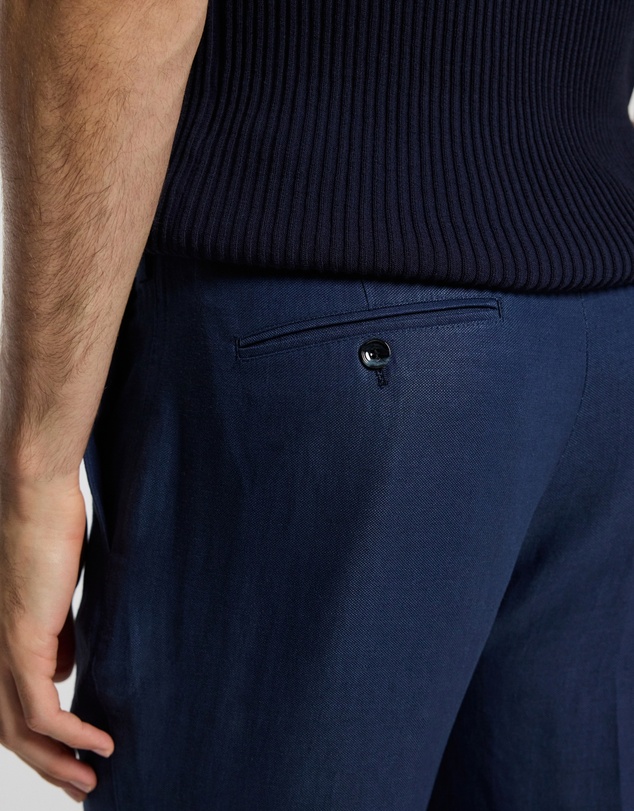 Calibre - Textured Linen Blend Pants Denim Blue