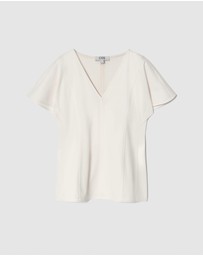 COS - Petal Sleeve Cotton Top