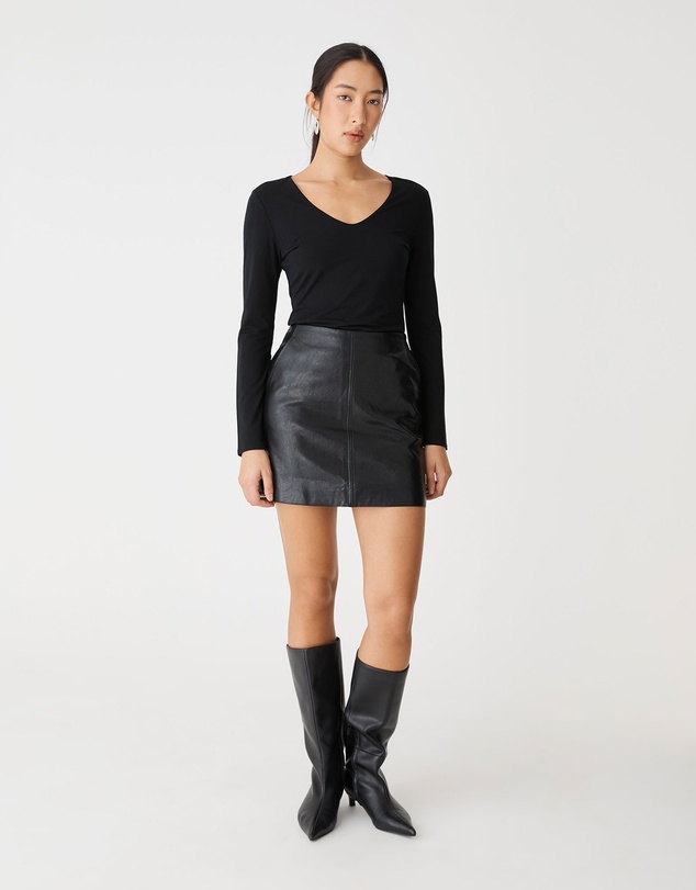 Forcast - Shay Faux Leather Mini Skirt