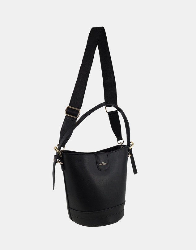 Milleni - Milleni Ladies Vegan Leather Bucket Crossbody Bag