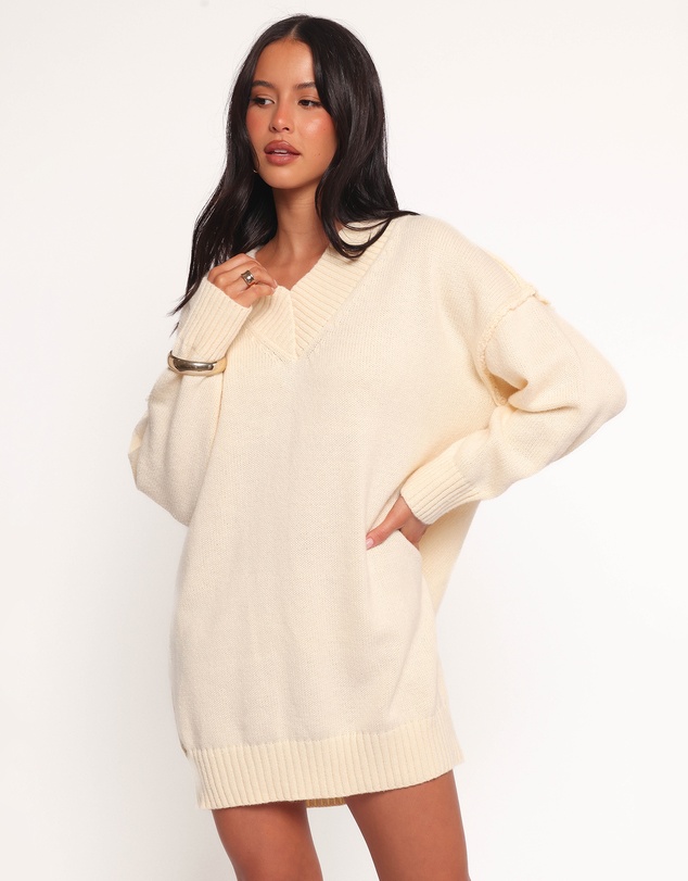 Petal & Pup - Sancia Knit Mini Dress - Cream