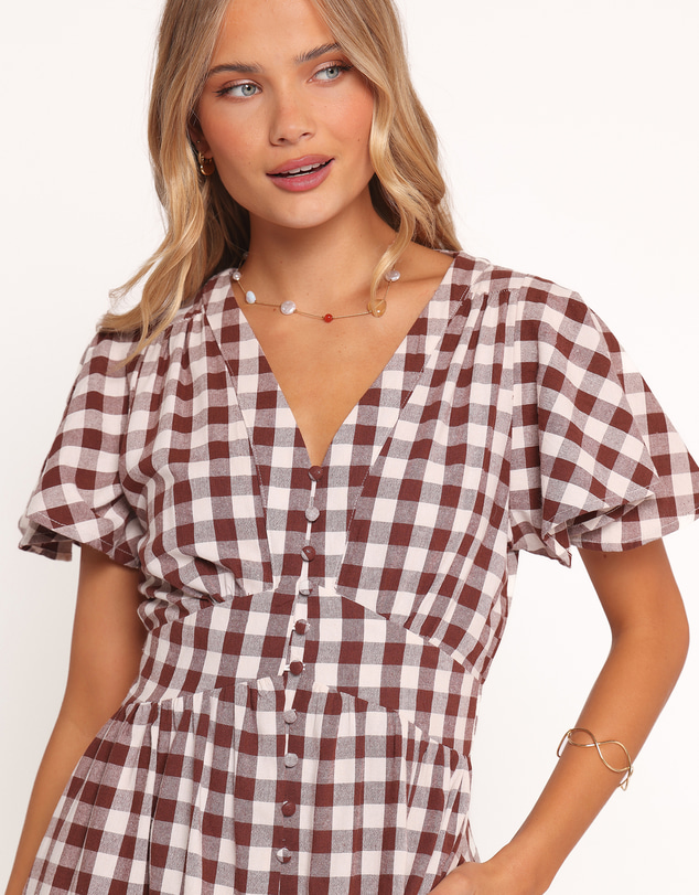 Petal & Pup - Robinson Maxi Dress - Brown Gingham