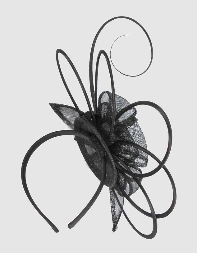 Max Alexander - Sinamay Black Flower Racing Fascinator