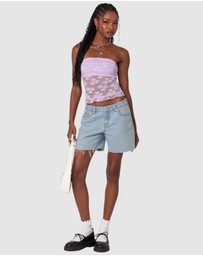 EDIKTED - Ballet Sheer Lace Tube Top