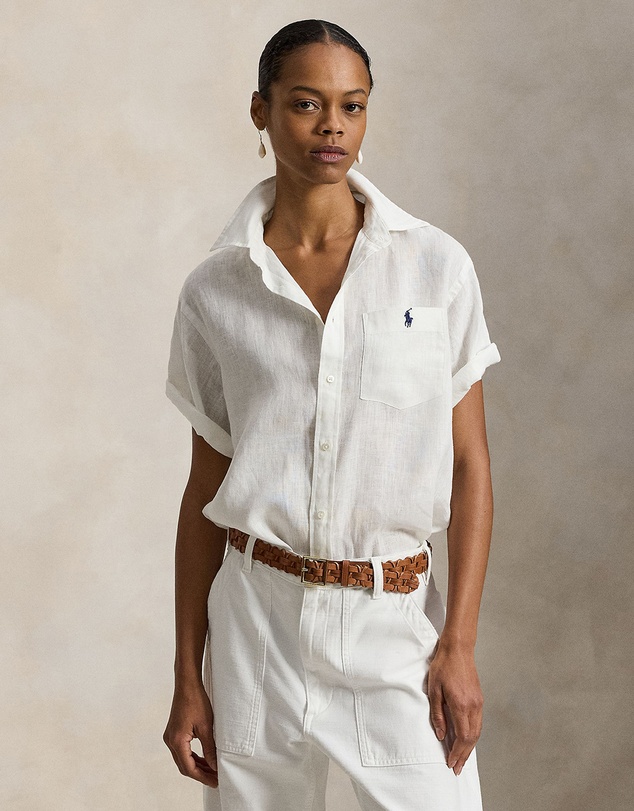 Polo Ralph Lauren - Oversize Fit Linen Short-Sleeve Shirt - The ICONIC Exclusive