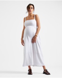 Ripe Maternity - Simone Tie Back Linen Dress