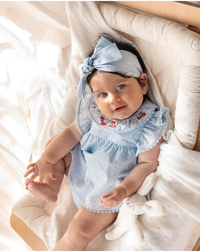 Bebe by Minihaha - Poppy Embroidered Overlay Bodysuit - Babies