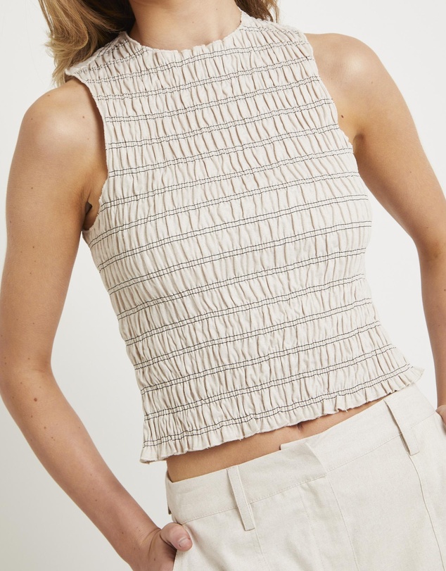 Subtitled - Delmore Shirred  Top