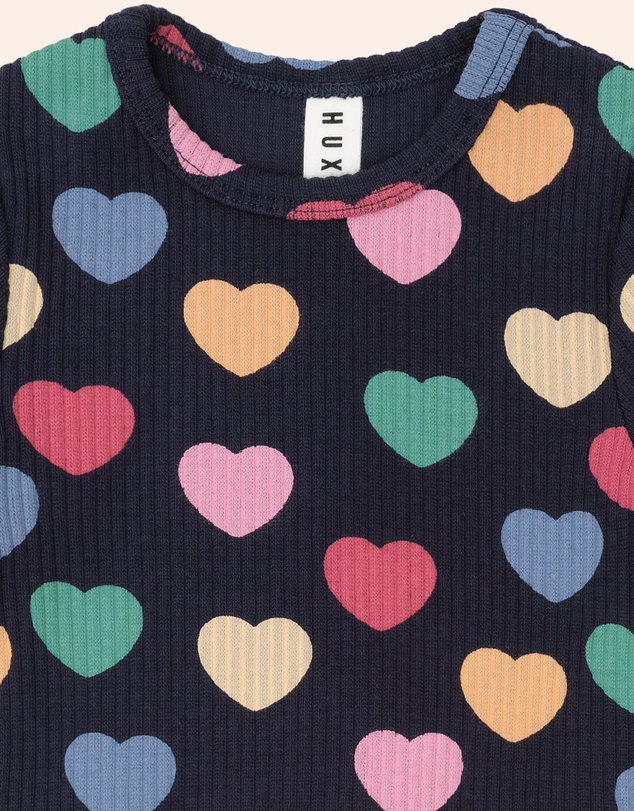 Huxbaby - Multi Hearts Rib Tee - Babies-Kids