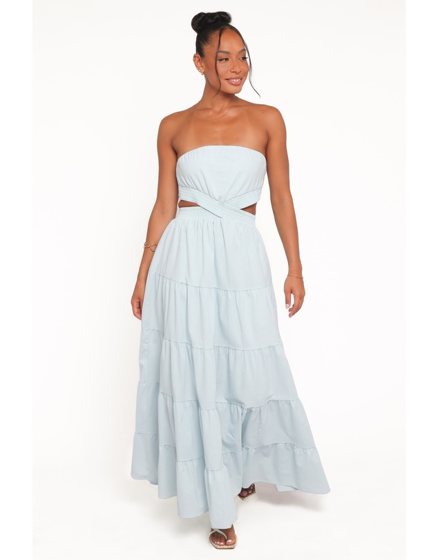 Petal & Pup - Cadence Strapless Maxi Dress - Blue