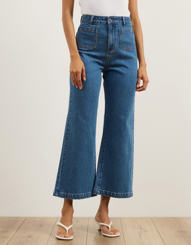 Atmos&Here - Luella High Rise Crop Flare Jeans