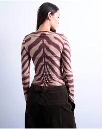 TOPSHOP - Microfibre LS Zebra Print Top