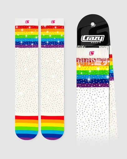 Crazy Skates - Crazy Socks Diamond Rainbow Knee High Socks