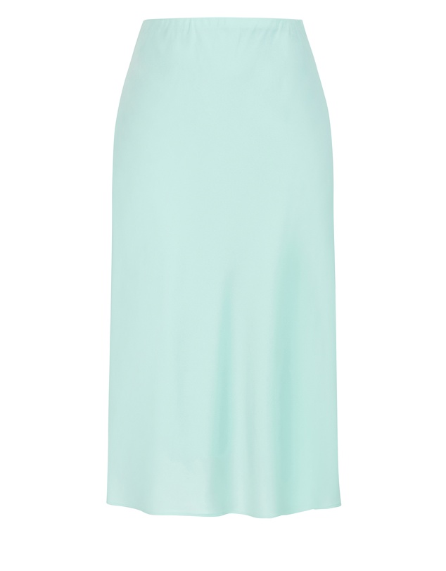 City Chic - Plus Size Miranda Satin Midi Skirt - spearmint