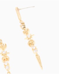 Lovisa - Gold Plated Cubic Zirconia Celestial Linear Earrings