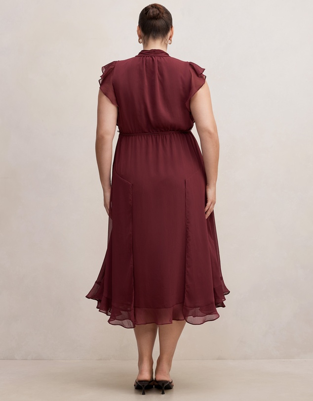 Forever New Curve - Maxwell Curve Flutter Sleeves Midi Dress