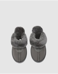 EVERAU - Australian Shepherd Ugg Waffle Slipper Sheepskin Upper House Shoes