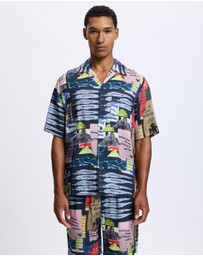 Scotch & Soda - Relaxed-Fit Tencel All-Over Printed Short-Sleeved Shirt