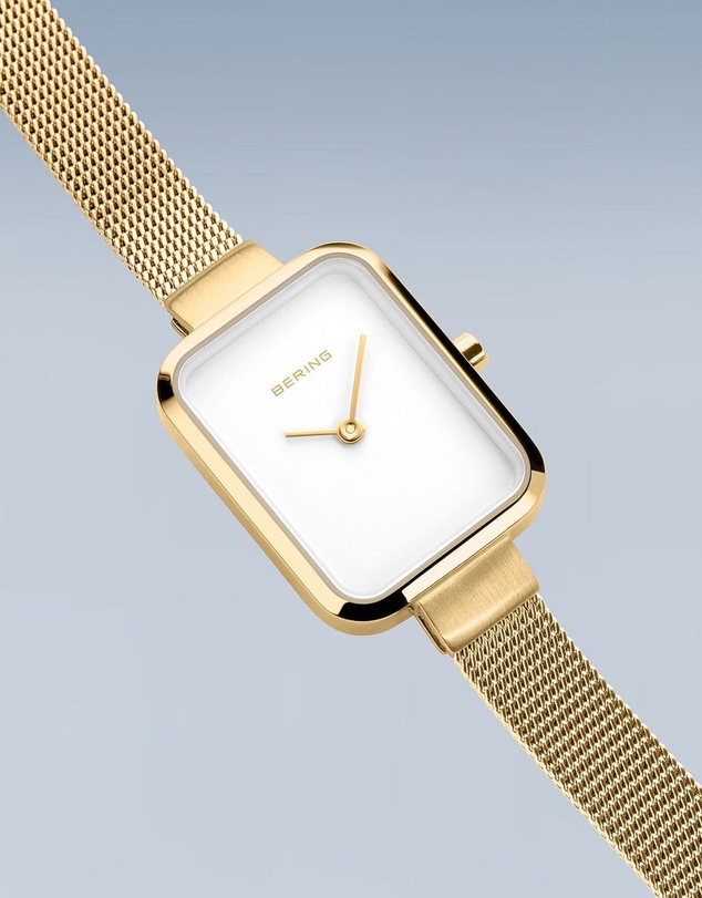 Bering - Petite Square 35mm Gold Watch